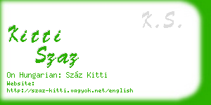 kitti szaz business card